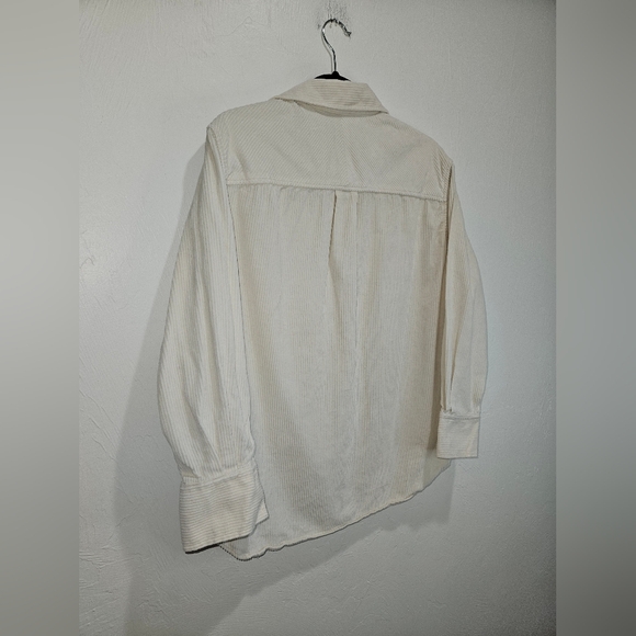AYR Cream Shacket Corduroy Button Front Shirt Long Sleeve All Year Round XS - Picture 13 of 15